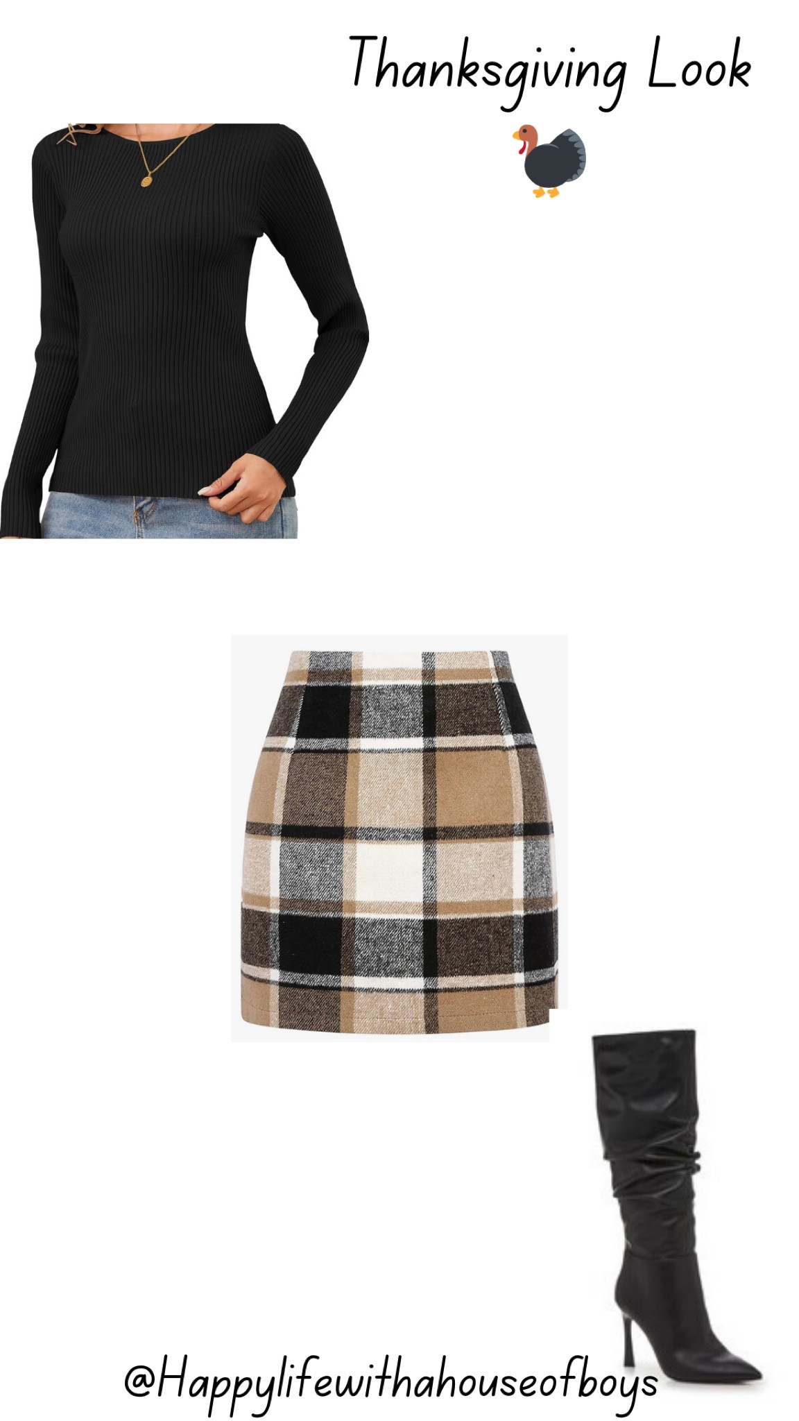 Thanksgiving Outfit Idea
#thanksgivingoutfit #outfitidea #plaidskirt #blacksweater #blackboots #amazon #dsw

#LTKHoliday #LTKSeasonal #LTKStyleTip