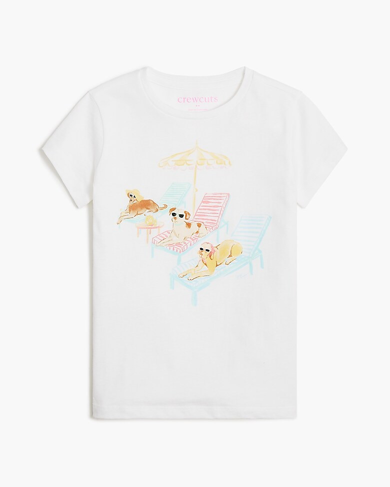 Girls' lounging dogs graphic tee | J.Crew Factory