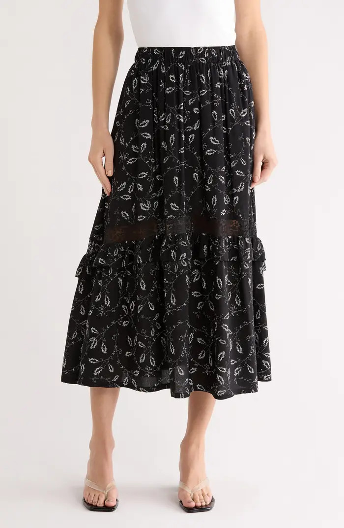 Melrose and Market Ruffle Lace Inset Maxi Skirt | Nordstromrack | Nordstrom Rack