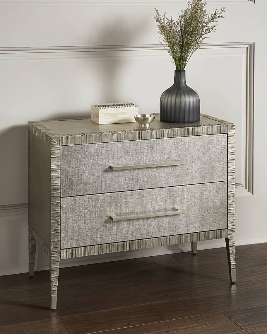 John-Richard Collection Carraway Silver Nightstand | Horchow