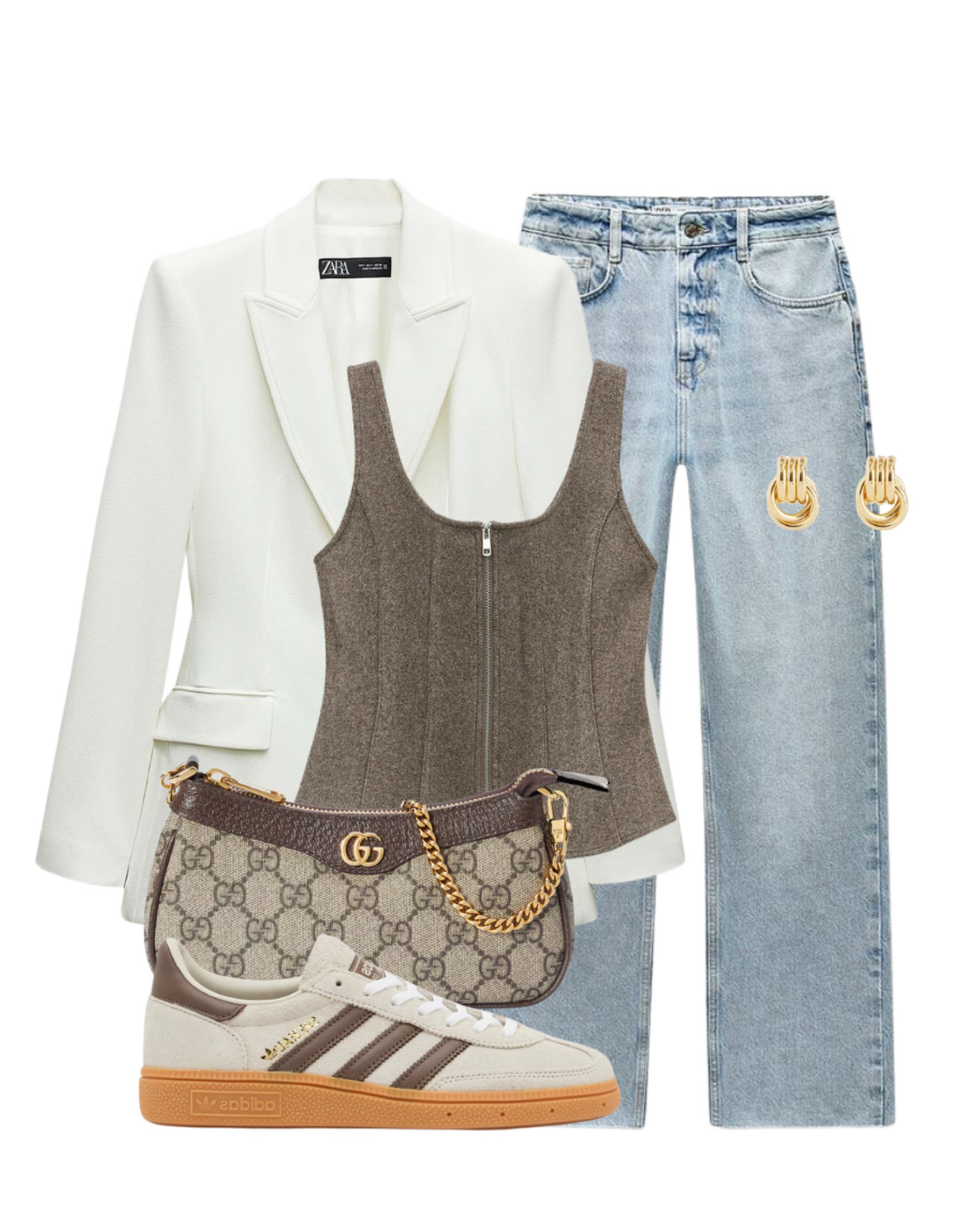 Obsessed with this new Zara corset 🥹 

Knit zip corset white blazer jeans Gucci bag adidas trainers 

#LTKdatenight #LTKuk #LTKFashionMonth