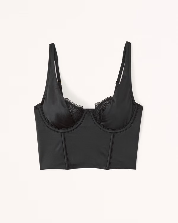 Women's Lace and Satin Balconette Corset | Women's Intimates &amp; Sleepwear | Abercrombie.com | Abercrombie &amp; Fitch (US)