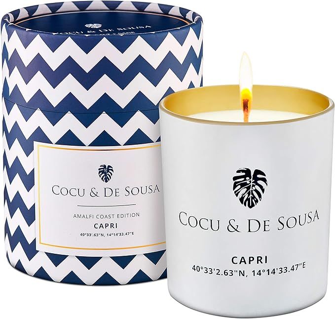 Cocu & De Sousa Luxury Candle, Capri - Up to 55 Hour Burn Time - and Natural Soy Wax- Essences: S... | Amazon (US)
