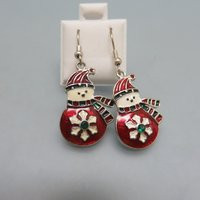 Enamel Snowman Pierced Earrings, Vintage Christmas Or Winter Earrings | Etsy (US)