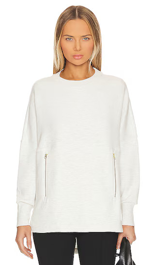 Page Longline Sweatshirt in Ivory Marl | Revolve Clothing (Global)