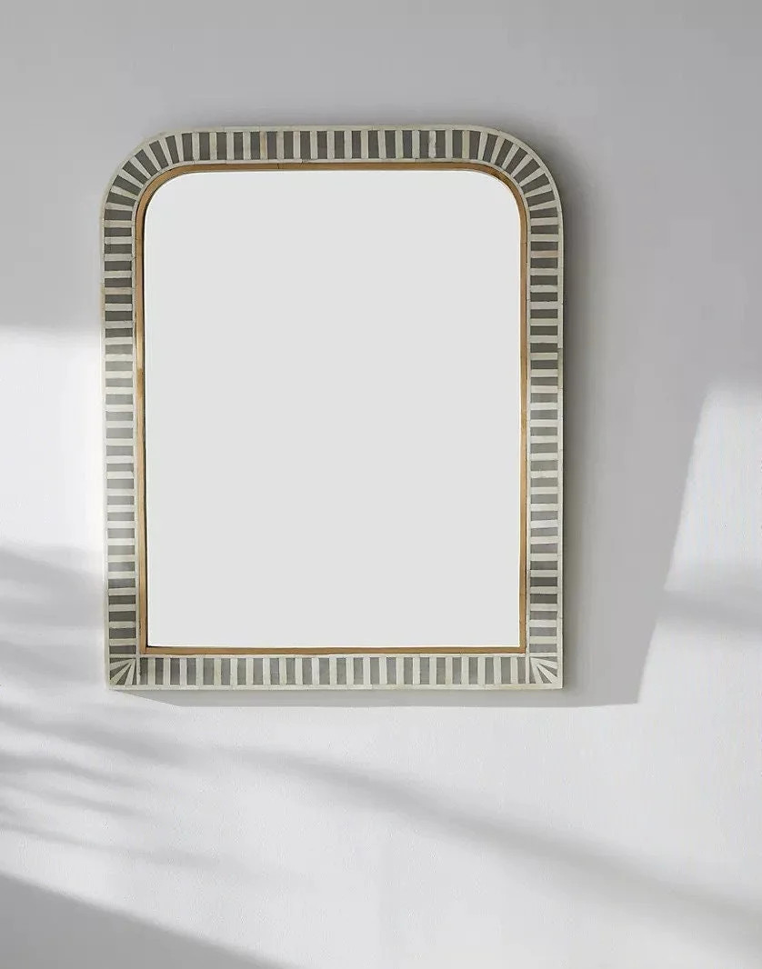 Waterfall Inlay Mirror, Waterfall bone inlay mirror, targua bone inlay wall mirror, bone inlay mi... | Walmart (US)