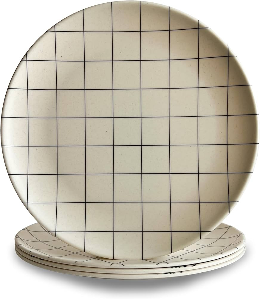 Nook Theory 4-Pack Bamboo Fiber Dinner Plates - Alternative for Plastic Plates, Toddler & Kids Pl... | Amazon (US)