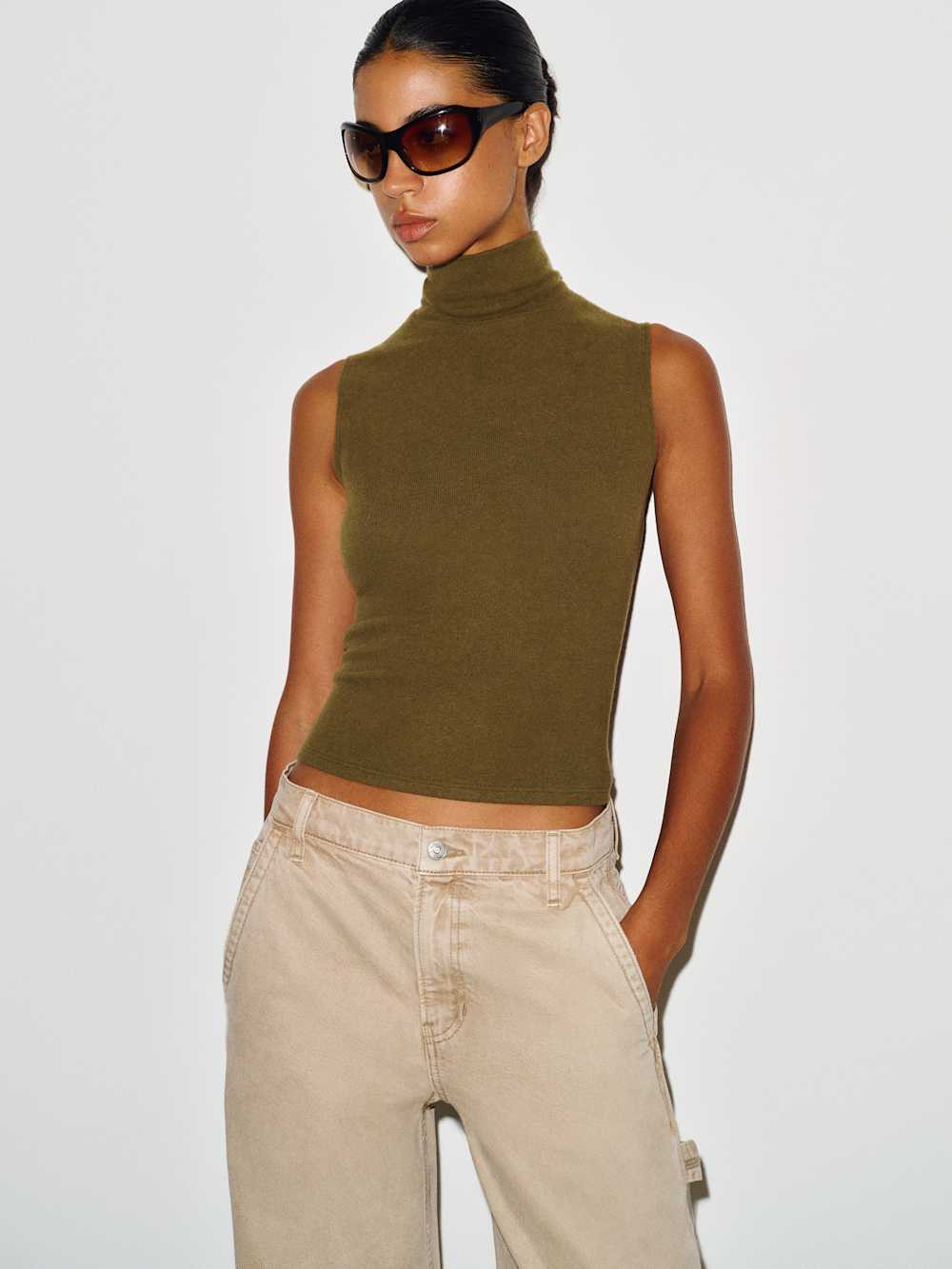 Reformation Colbie Knit Top Ivory Medium | Reformation (Global)