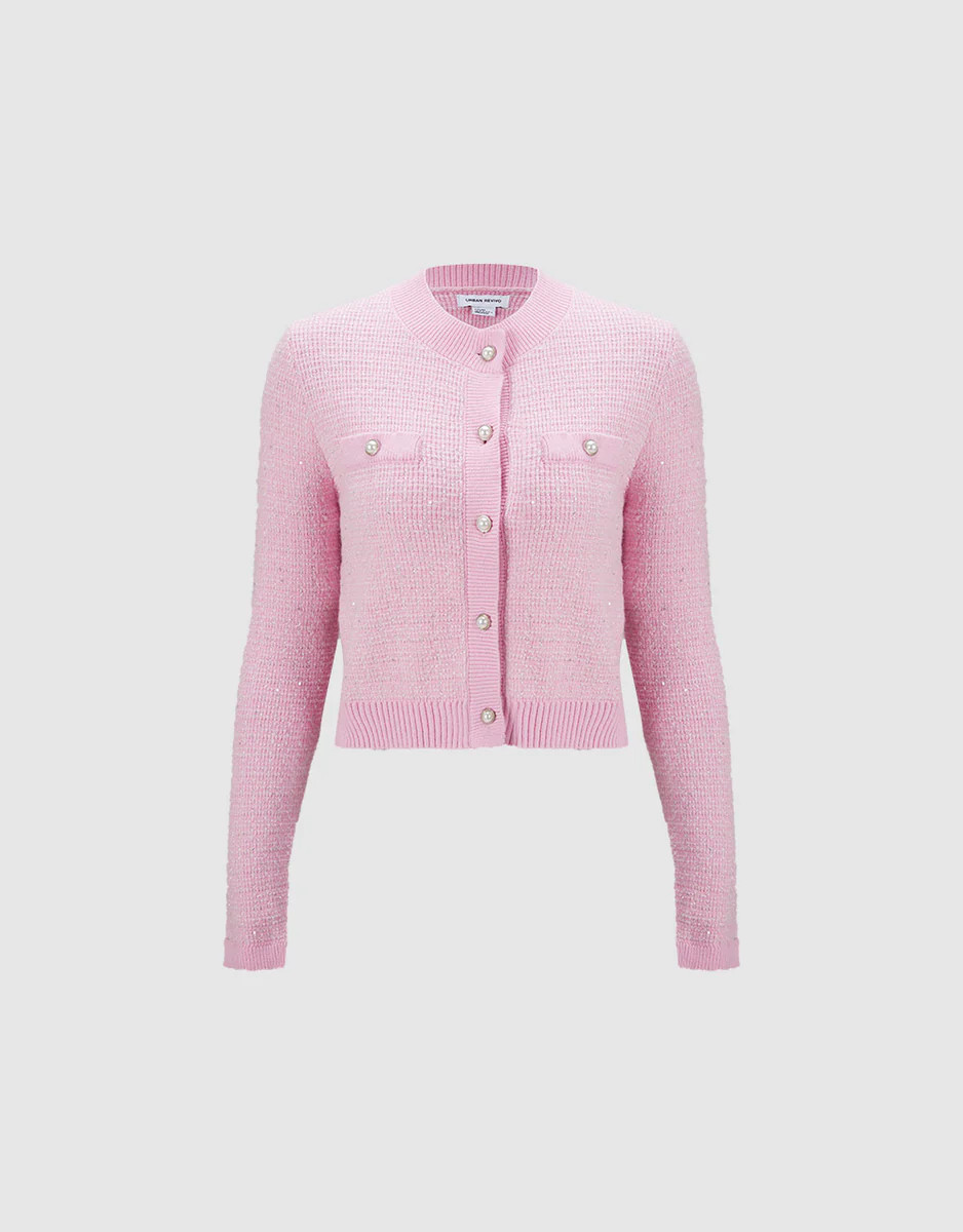 Tweed Button Up Cardigan | Urban Revivo