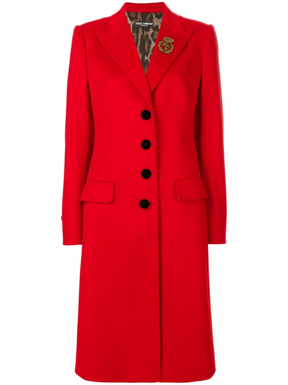 Dolce & Gabbana appliqué detail coat - Red | FarFetch US