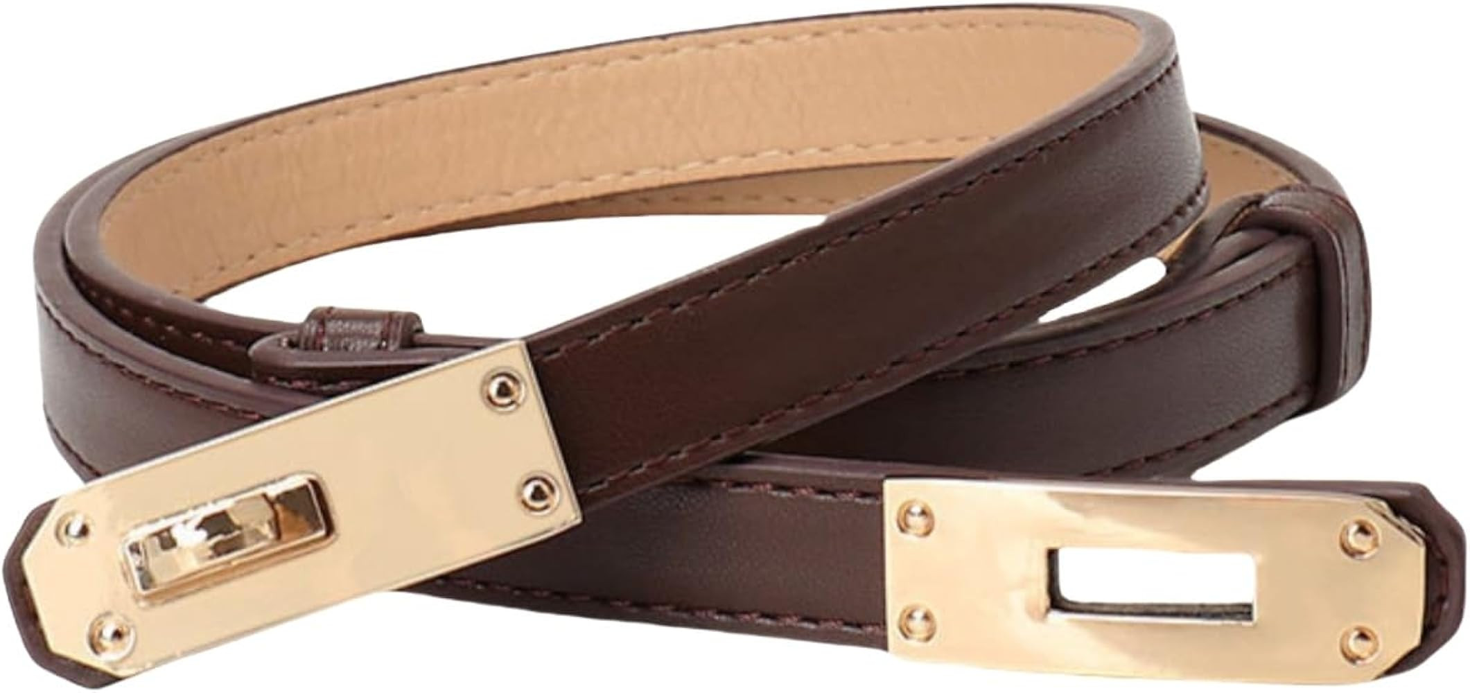 Damen Skinny Gürtel Skinny Retro Taillengürtel Mode Ledergürtel Verstellbarer Dünner Gürtel ... | Amazon (DE)