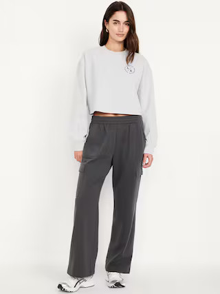 High-Waisted SoComfy Cargo Wide-Leg Sweatpants | Old Navy (US)