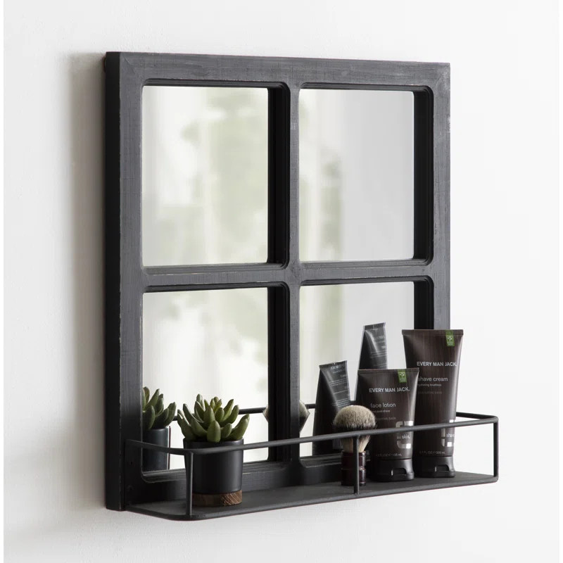 Kaufman Farmhouse Beveled with Shelves Accent Mirror | Wayfair North America