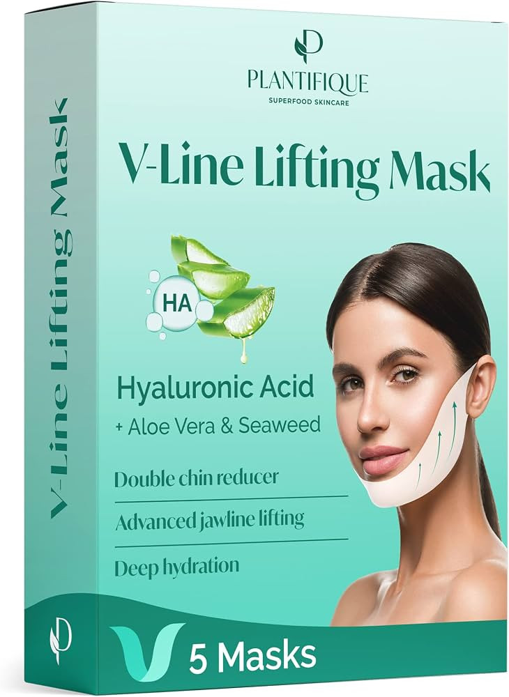 V-Line Lifting Face Mask by Plantifique - 5 PCS V Shape Face Lift Tape Mask for Skin Firming and ... | Amazon (US)