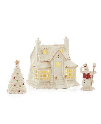 Lenox Mistletoe Park 3pc Starter Set (Inn, Tree, Snowman) & Reviews - Shop All Holiday - Home - M... | Macys (US)