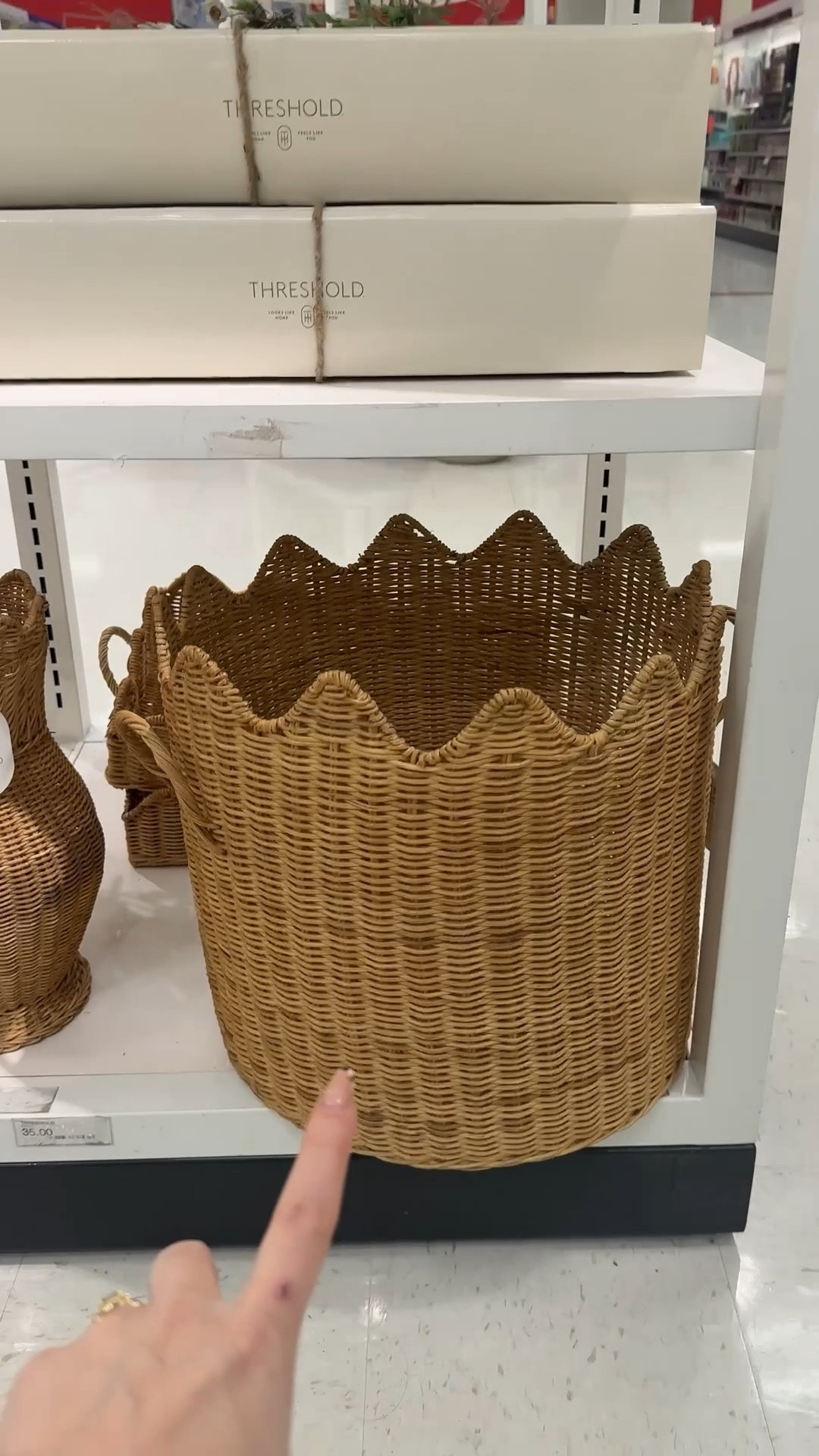 Target has lots of great basket options right now if you’re looking for a cute storage option for throw blankets, toys, etc 