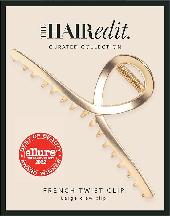 The Hair Edit French Twist Claw Clip – Chic Hair Clip for Women, Elegant Gold Metal Hair Clip, ... | Amazon (US)