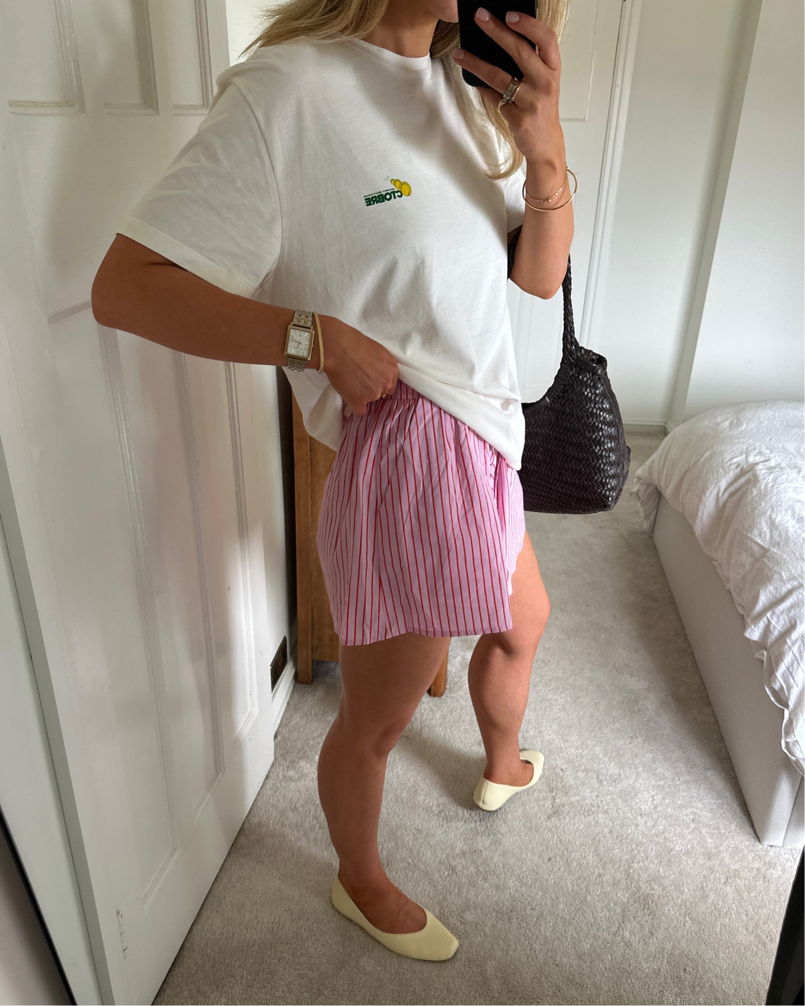 Sezane, Showpo, M&S, Dragon Diffusion, mango, pink shorts,  cotton shorts, white tshirt, graphic tshirt, casual outfit 

#LTKsummer #LTKuk #LTKeurope