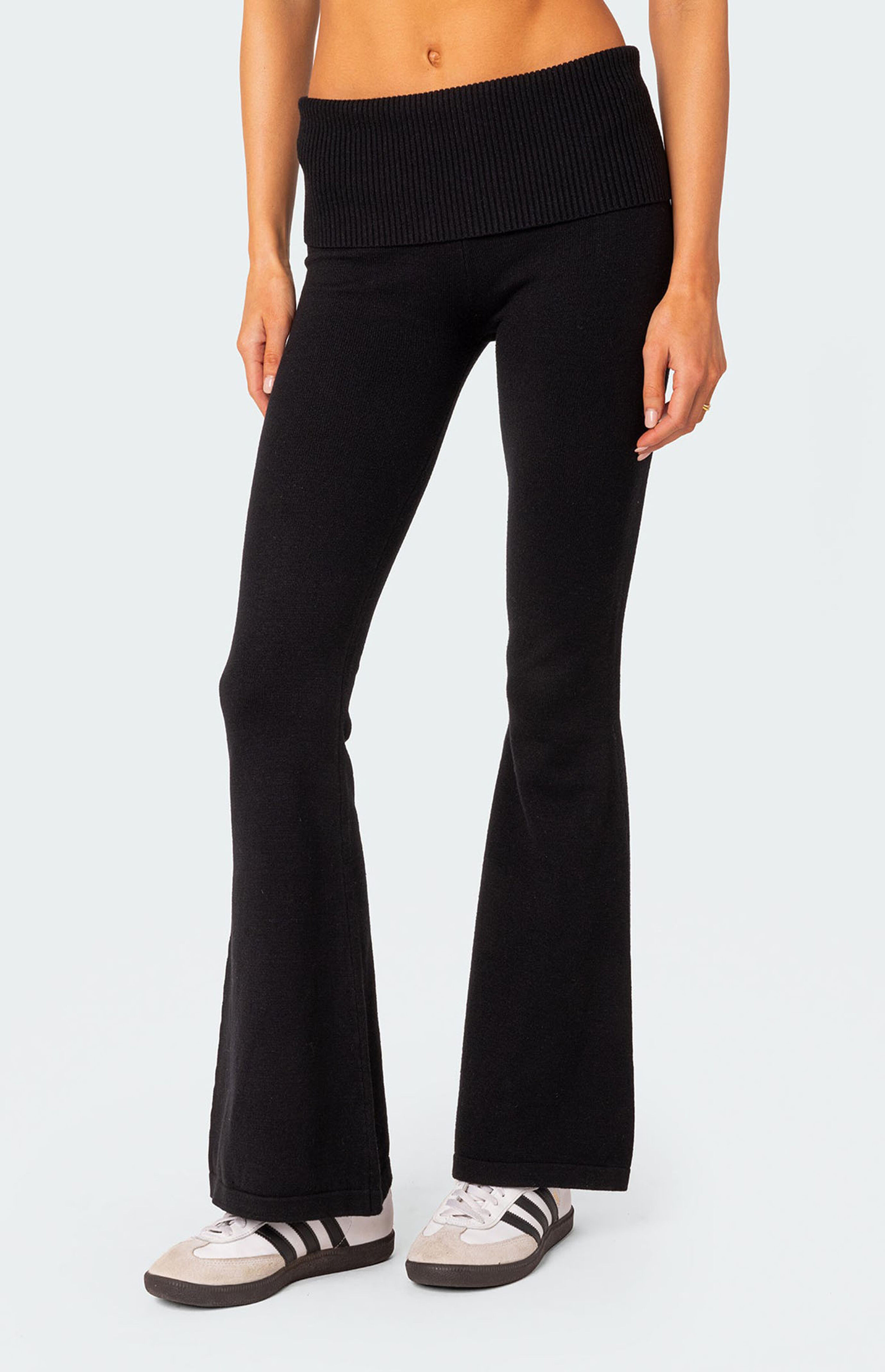 Edikted Desiree Knitted Low Rise Fold Over Pants | PacSun