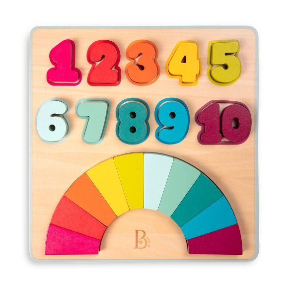 B. toys Wooden Number Puzzle - Counting Rainbows | Target