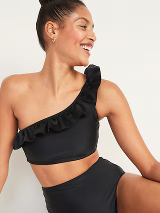 Ruffled One-Shoulder Swim Top for Women | Old Navy (US)