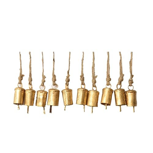Gold Christmas Ornaments Set - Gold Bells -Christmas Tree Ornaments for Holiday Season - Rustic Bells Hanging Ornaments - Vintage Decor for Tree – Set of 10 Pieces by Eccentric Collection | Amazon (US)
