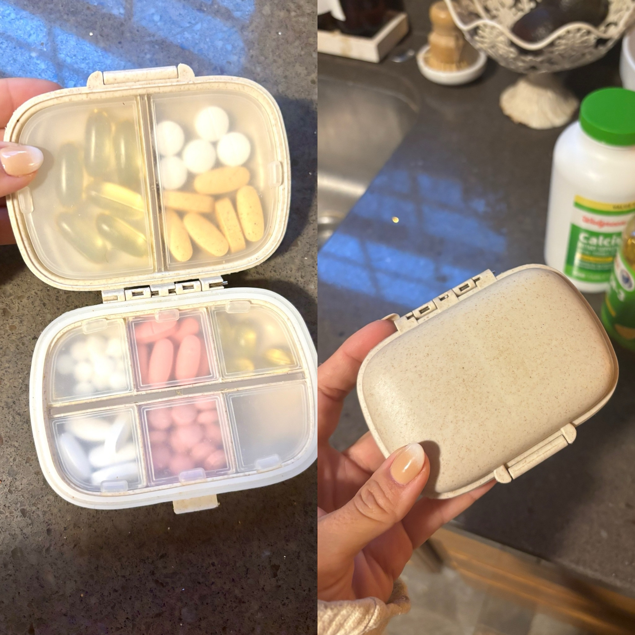 Love this neutral, compact, and discreet pill organizer!

#LTKFitness #LTKHome #LTKFindsUnder50