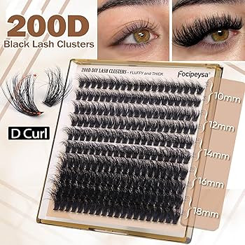 Focipeysa Lash Extension Kit Thick Eyelash Extension Kit 10-18mm Fluffy Lash Clusters 200D Indivi... | Amazon (US)