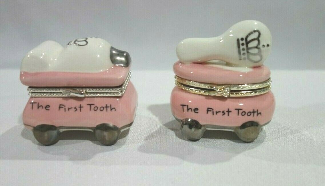 Mud Pie 2pc Set Baby Girl Princess First Curl & First Tooth Ceramic Keepsake Box  | eBay | eBay US