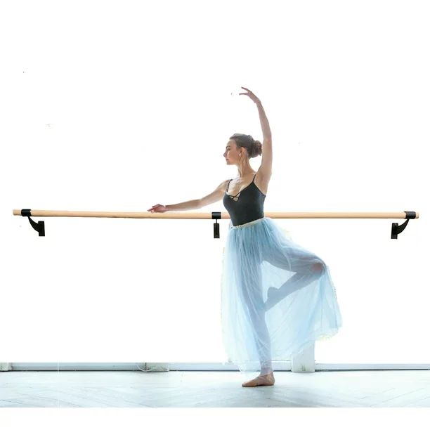 Athletic Bar Ballet Barre 8 FT Long Single Bar Black 2.0” Diameter – Fixed Height Wall Mount ... | Walmart (US)