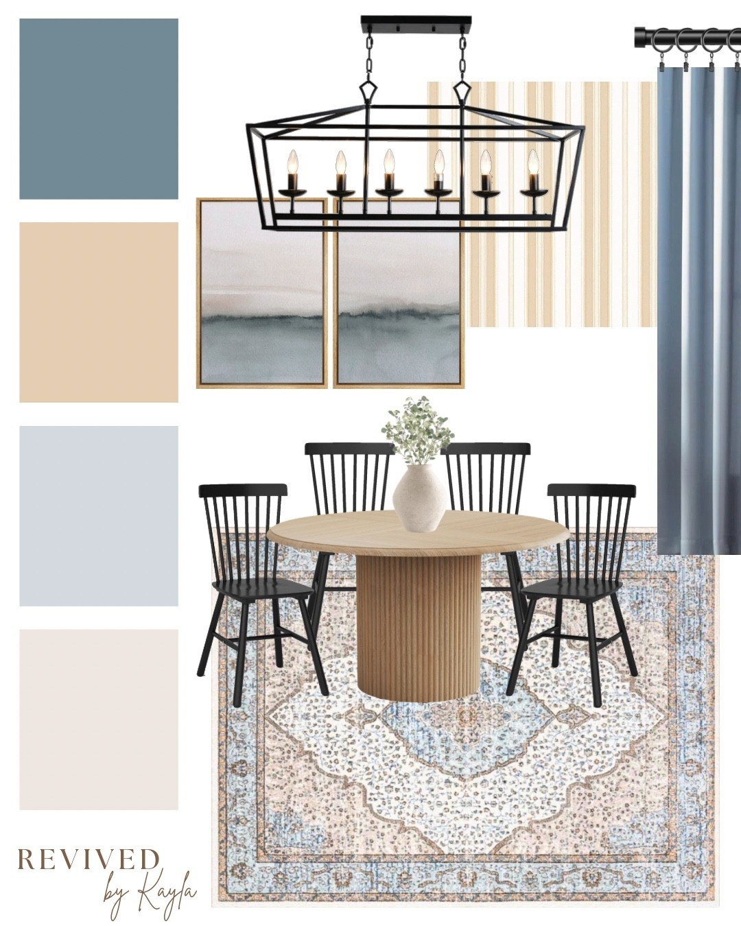 Blue and tan dining room design mood board, all from Wayfair 🩵 For 5 days only, take up to 60% off and get fast and easy shipping over $35! Wayfair’s 5 days of deals ends February 2nd 

#homedecor #homedesign #diningroom #moodboard #homeinspo #bluedecor #sale #coastal #interiordesign @Wayfair #Wayfair #WayfairPartner #ad 

#LTKHome #LTKSaleAlert