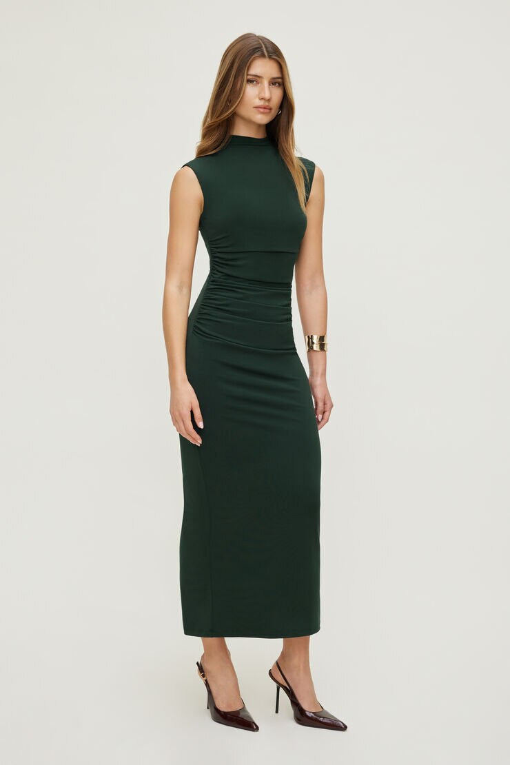 Bria Sculpt Mock Neck Maxi Dress | Dynamite Clothing