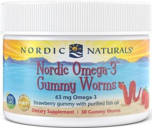 Nordic Naturals - Nordic Omega-3 Gummy Worms, Supports Optimal Brain and Immune Function, 30 Coun... | Amazon (US)