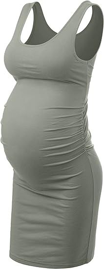KIM S Women's Maternity Sleeveless Dresses S-XXL, Summer Bodycon Dress for Daily or Baby Shower | Amazon (US)
