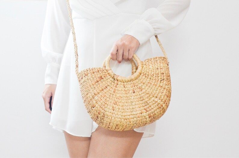 Straw bag • Weaving seagrass • top handle bag and crosbody bag • boho bag • straw purse ... | Etsy (AU)