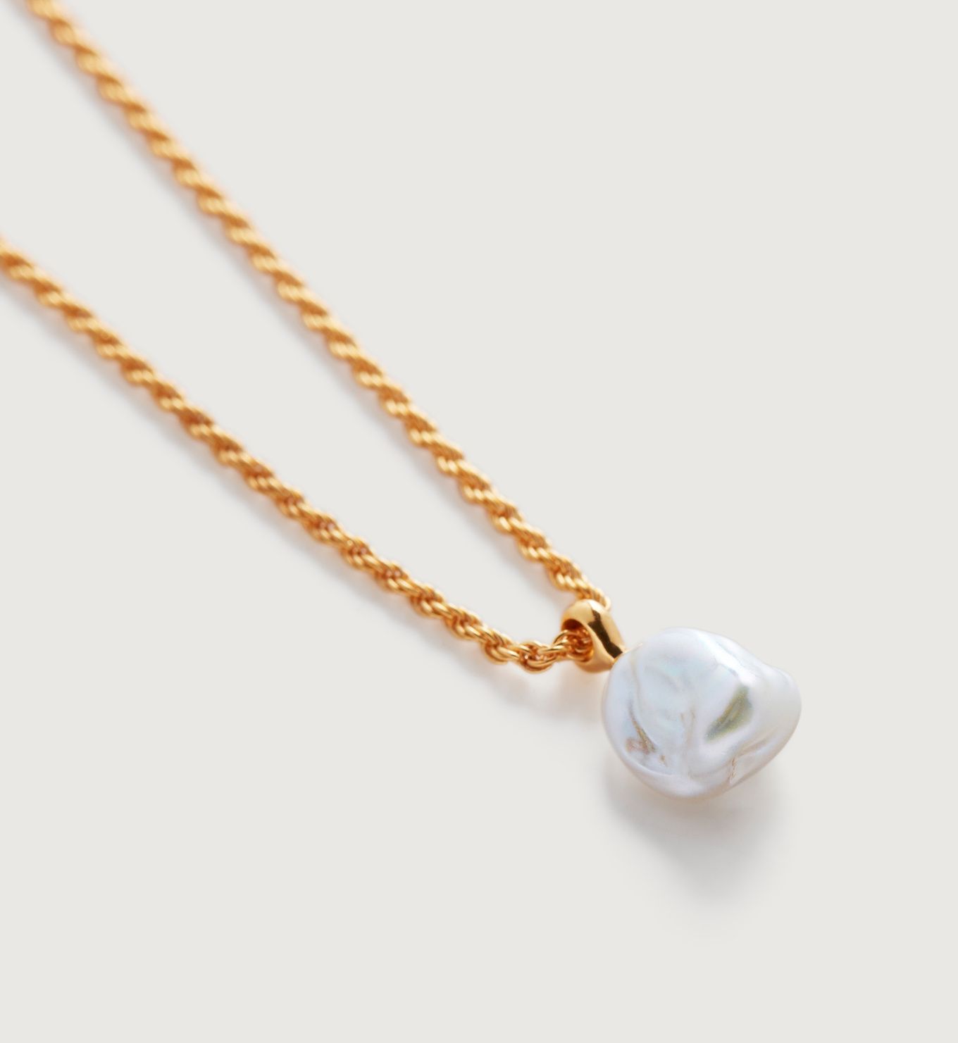 Nura Tiny Keshi Pearl Necklace Adjustable 42cm/16.5' | Monica Vinader (Global)