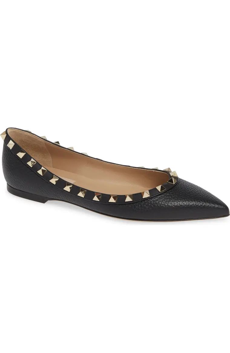 Rockstud Pointy Toe Flat | Nordstrom