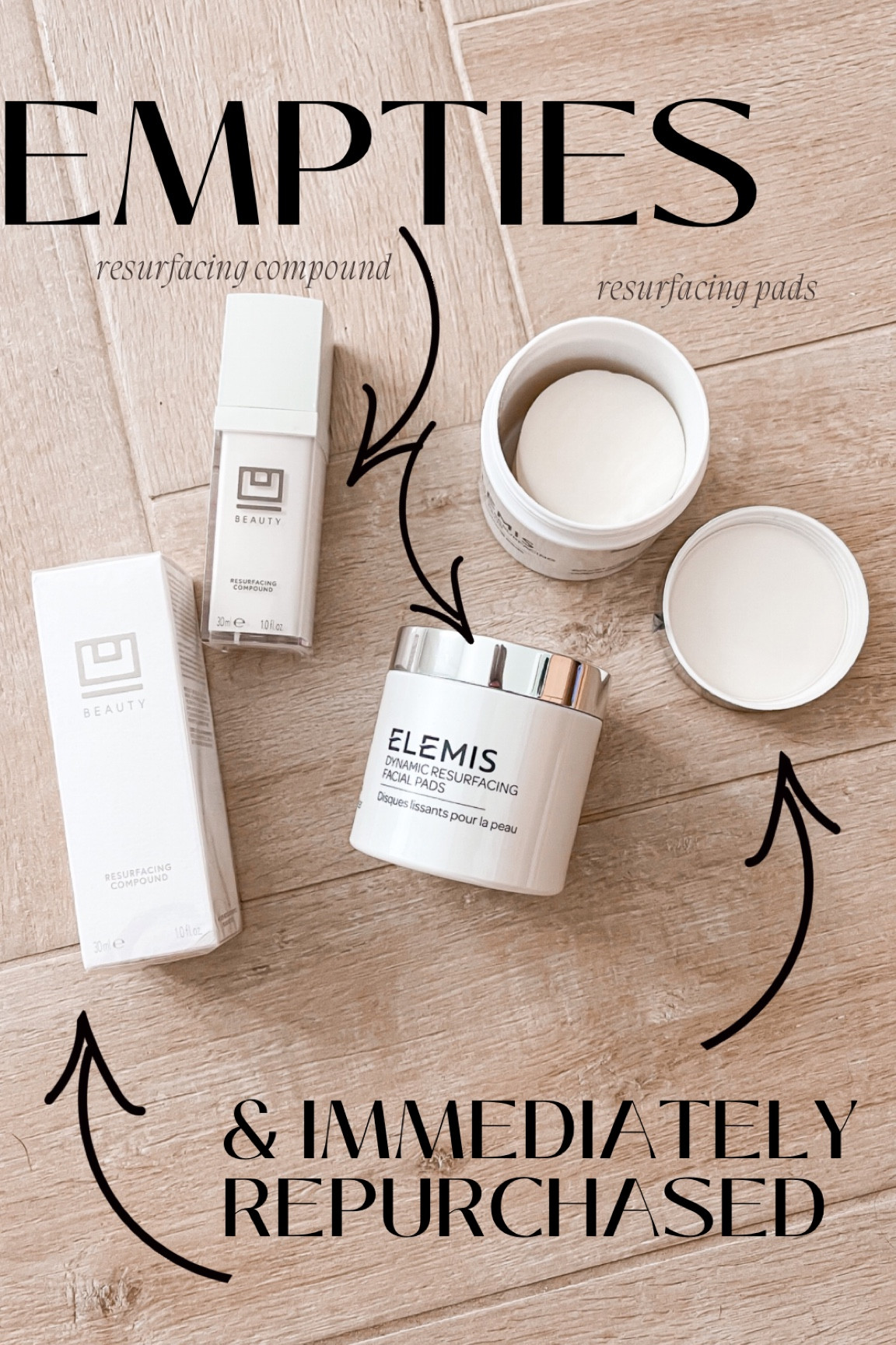 empties and immediately repurchased — ubeauty  resurfacing compound - Elemis resurfacing pads. These are skin texture game changers. Love love love! 

#LTKsalealert #LTKbeauty #LTKFind