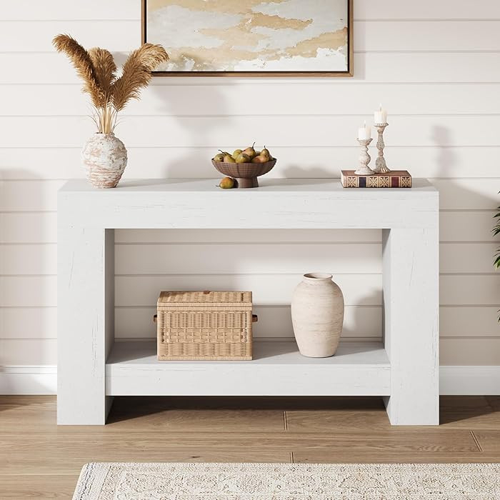 Garvee Farmhouse Console Table for Living Room, Long Console Table for Entryway, 2-Tier Large Sof... | Amazon (US)