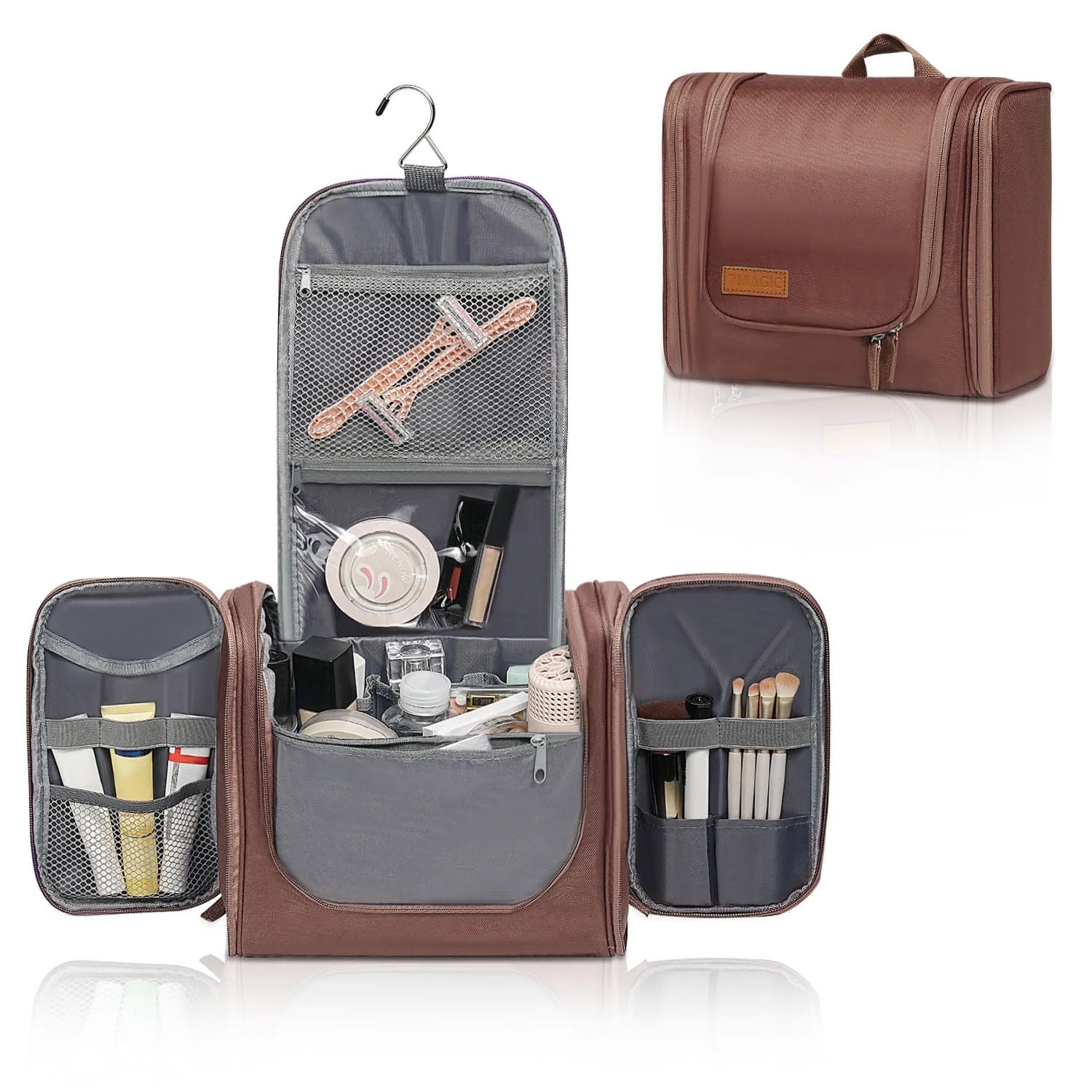 Toiletry Bag, Makeup Bags, 7MAGIC Toiletries Bag for Women and Men with Hanging Hook, Water-resis... | Walmart (US)