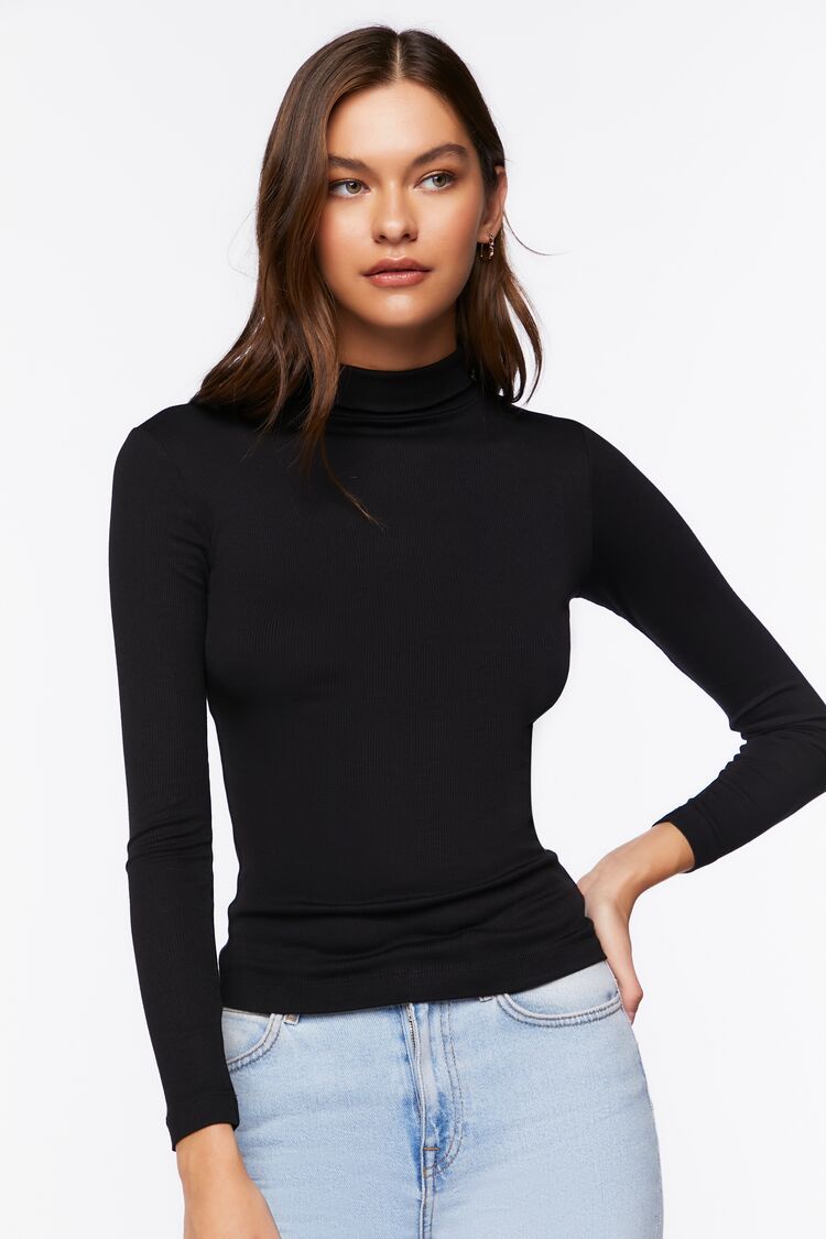 Seamless Ribbed Turtleneck Top | Forever 21 (US)