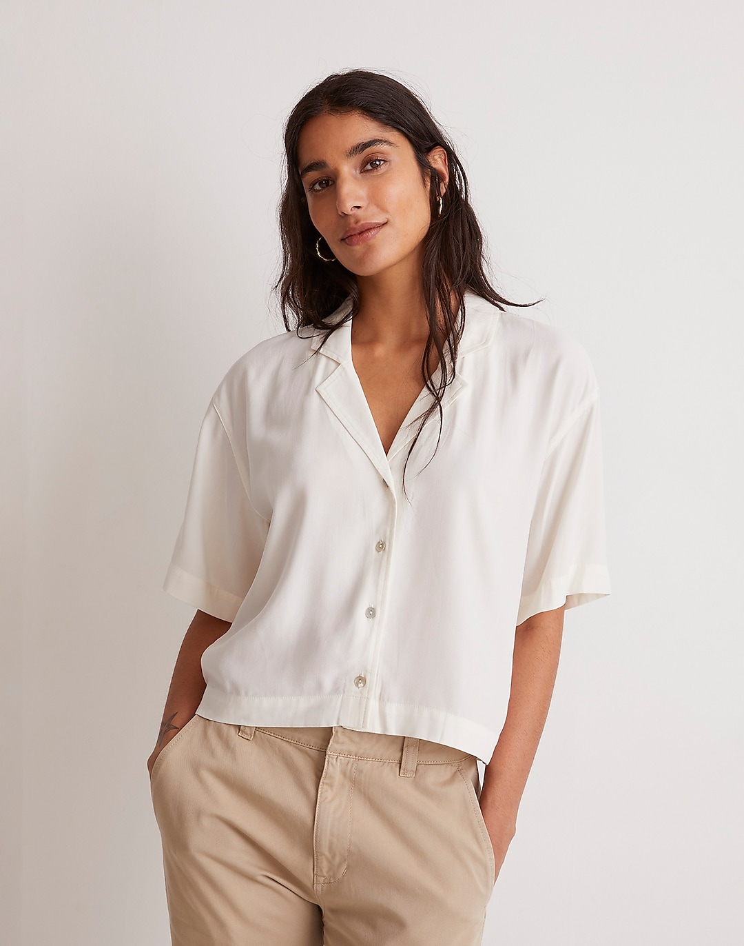 Button-Front Resort Shirt in Lusterweave | Madewell