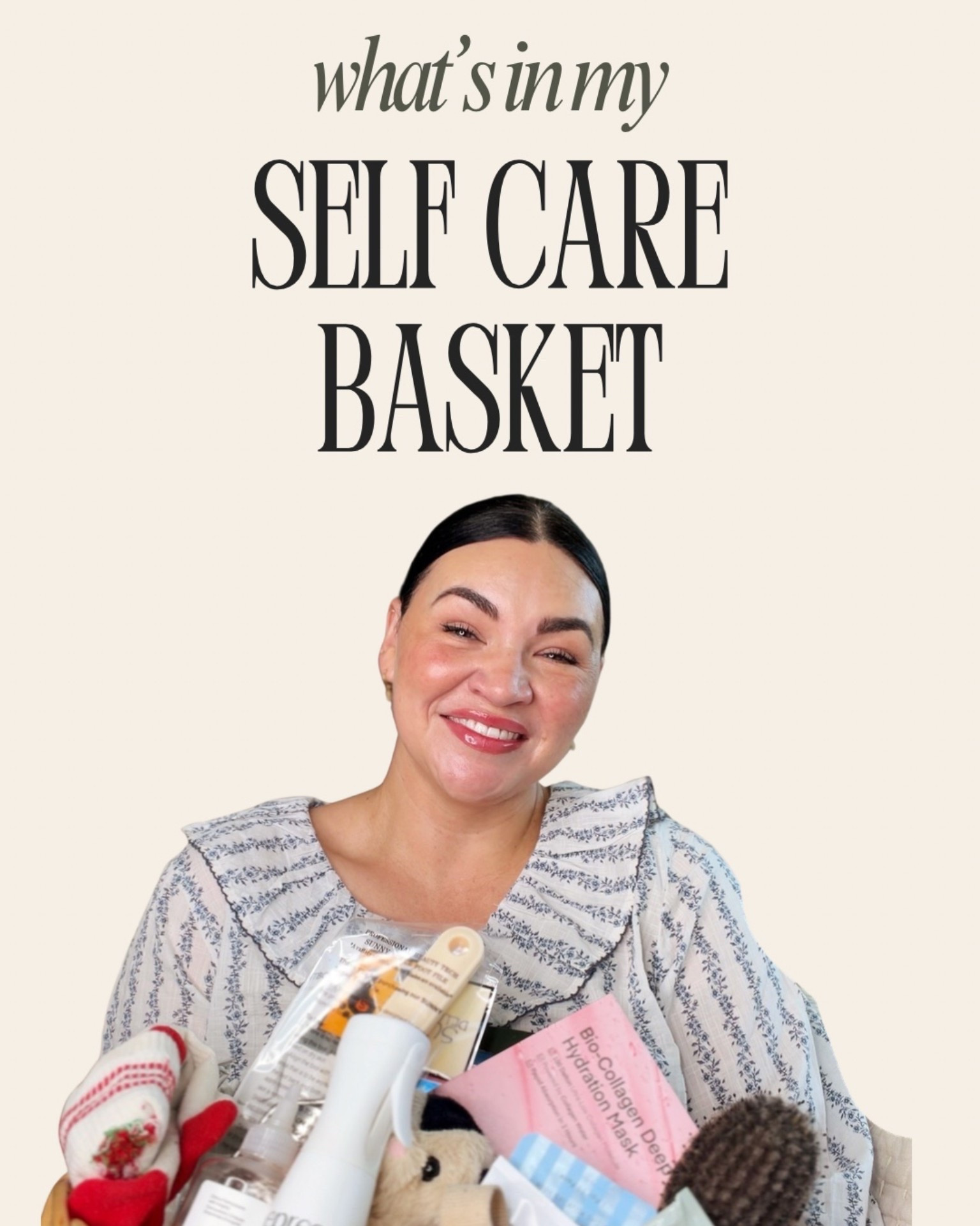 I made a self care basket to make sure I was taking time to care for myself postpartum and now after six weeks of using it almost daily, I don’t think I’ll ever go back to not having ing one. Whether it’s one minute or one hour taking time every day has made such a huge difference for my mental health.

Here’s everything I have in my basket!