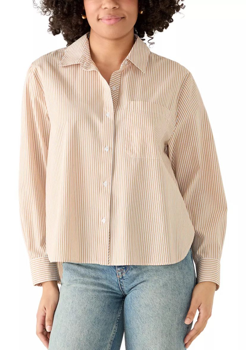Women's Long Sleeve Poplin Button Up Shirt | Belk