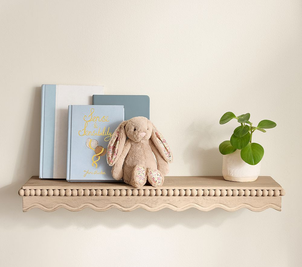 Marlowe Scallop Wood Beaded Shelf (25" - 37") | Pottery Barn Kids
