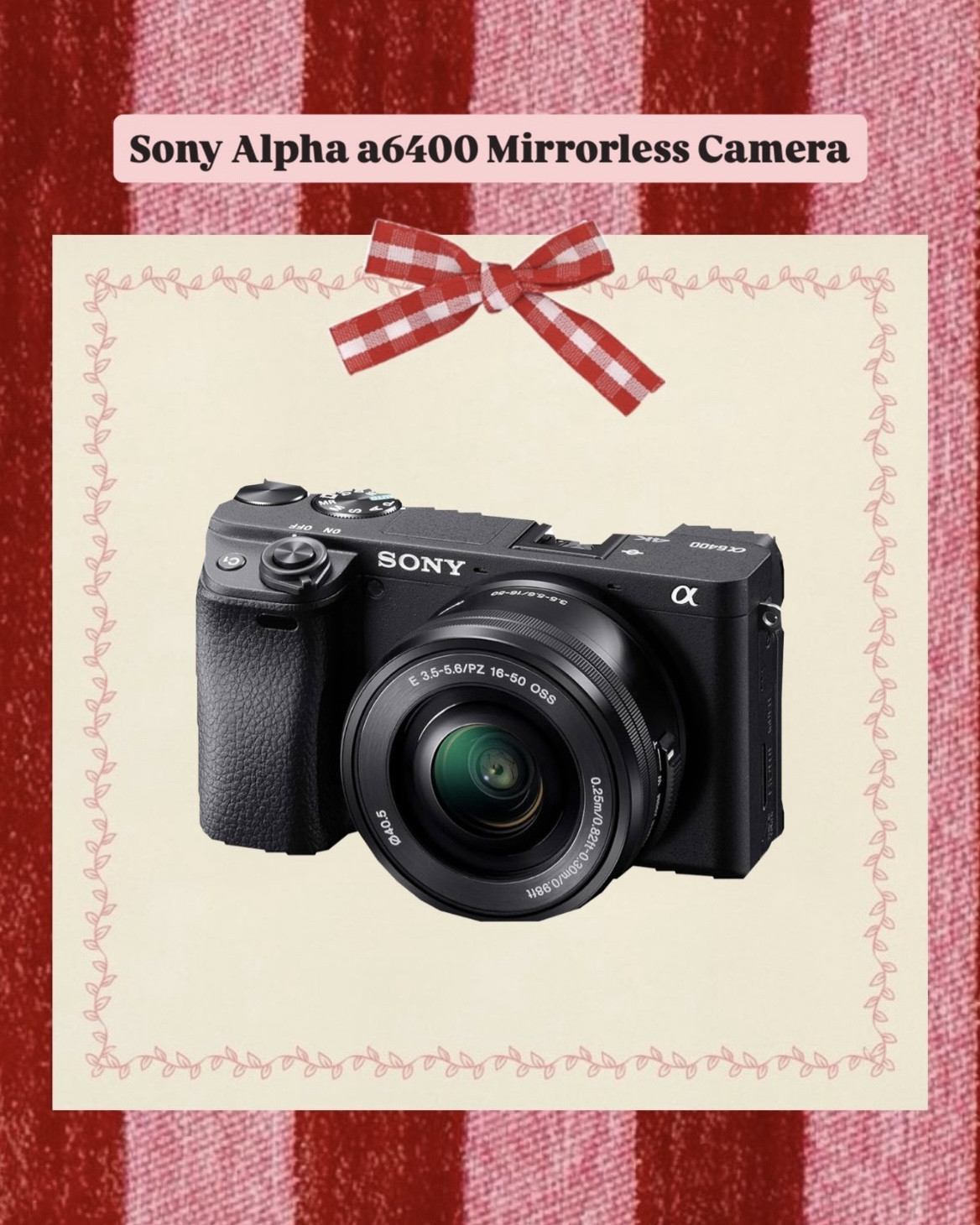 Sony Alpha a6400 Mirrorless Camera 📸 

Ever since investing in this camera, I love photography! I take this camera with me almost everywhere. If you are in the market for a GX7 I recommend this Sony a6400! It is a little larger but still fits in a medium sized purse. Point to shoot, super easy to use. I use the 50mm lens, but I would love to get more options. I love that the lenses are interchangeable. 

#LTKU #LTKGiftGuide #LTKHoliday