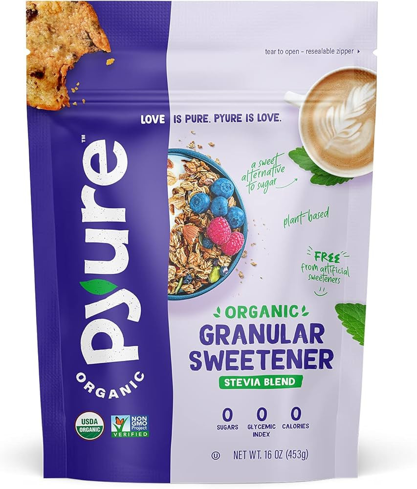 Pyure Organic Stevia Blend, Granulated All-Purpose - White Sugar Substitute, Zero Carb, Zero Suga... | Amazon (US)