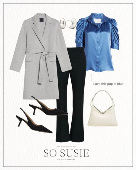 Fall outfit idea from my most recent capsule wardrobe! This Frame Gillian blouse is a best-seller and I love this blue color. Theory makes the best wool coats, I love that they have a petite option, and it’ll be a staple in your wardrobe for years to come!

#LTKstyletip #LTKSeasonal #LTKover40