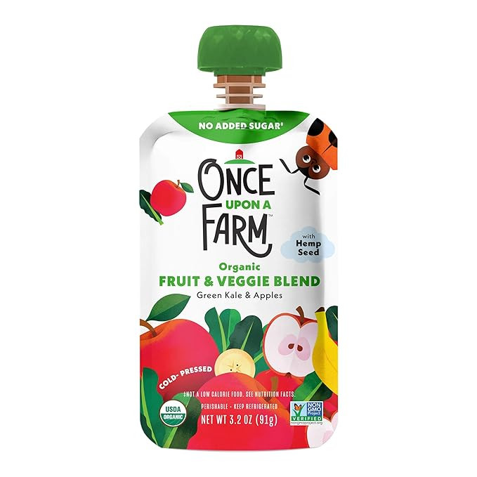 Once Upon A Farm, Organic Green Kale & Apples Pouch, 3.2 Ounce | Amazon (US)
