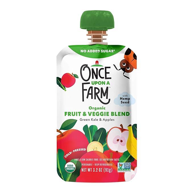 Once Upon A Farm, Organic Green Kale & Apples Pouch, 3.2 Ounce | Amazon (US)